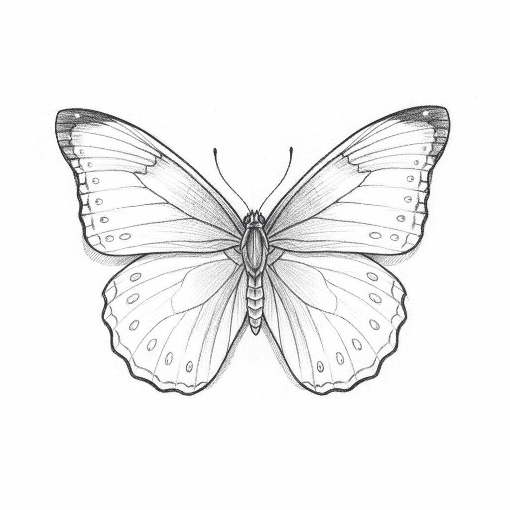 Butterfly - medium sketch drawing idea