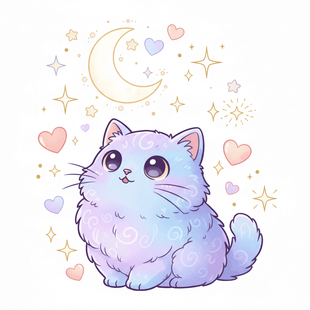 Cat Gazing at Stars (Anime) - hard cartoon drawing idea
