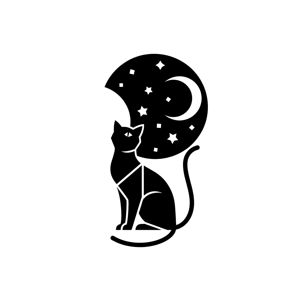 Cat Gazing at Stars (Minimalist) - hard minimalist drawing idea