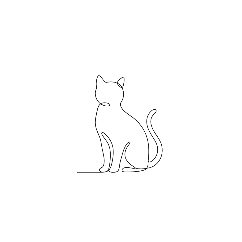 Minimalist Cat - easy minimalist drawing idea