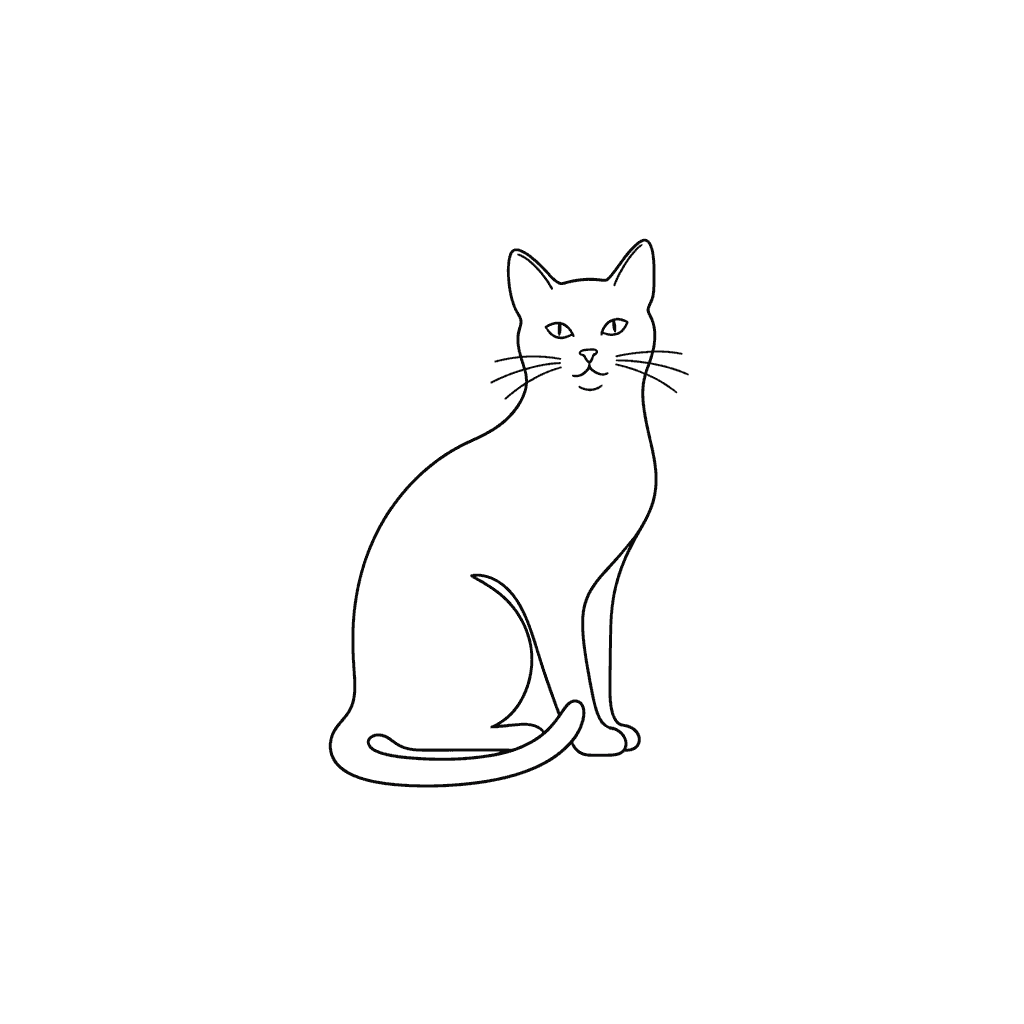 Cat (Minimalist) - medium minimalist drawing idea