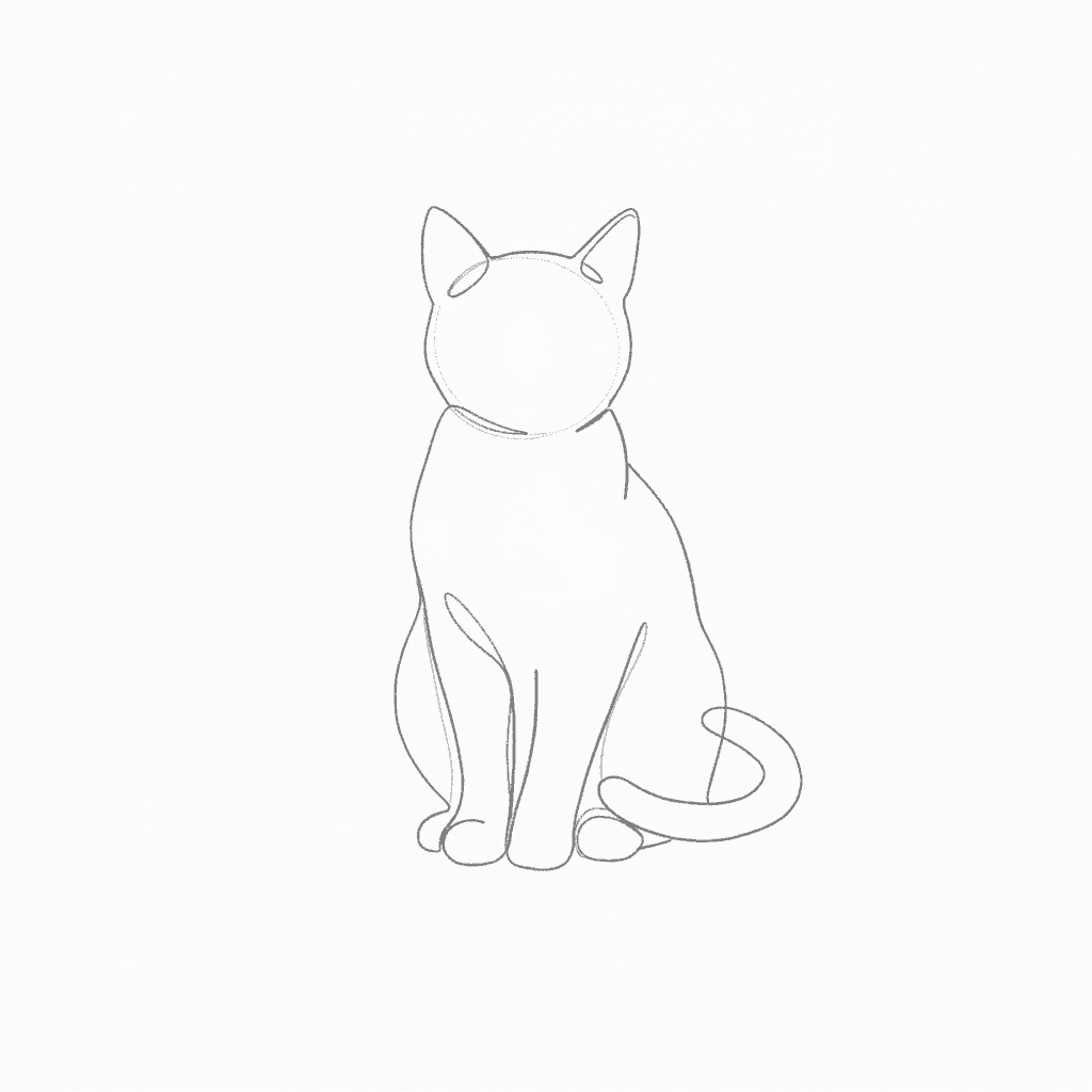 Cat Sketch - easy sketch drawing idea
