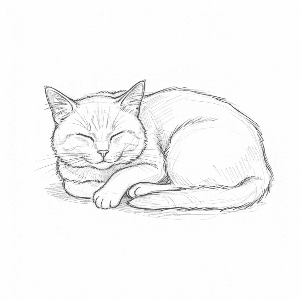 Cat (Sketch) - medium sketch drawing idea