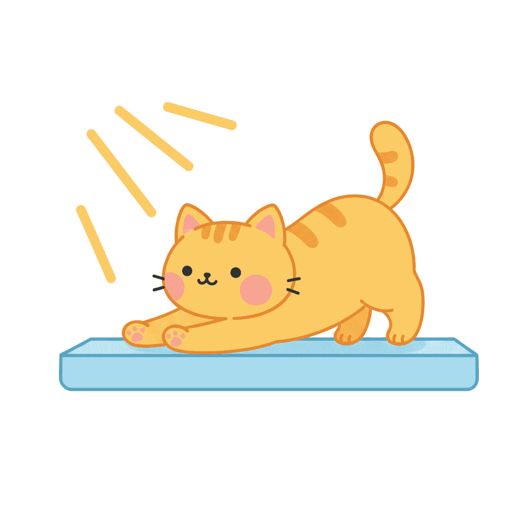 Cat Stretching on Windowsill (Anime) - easy cartoon drawing idea