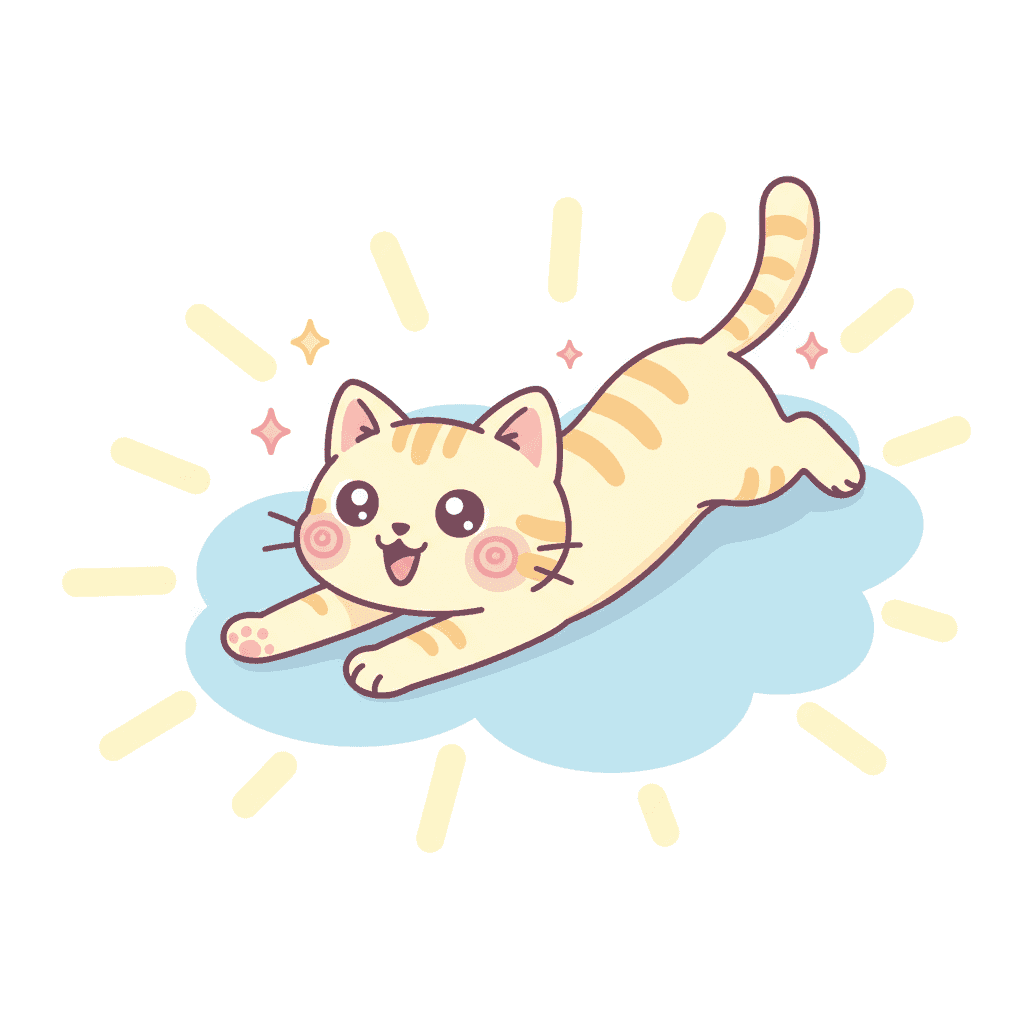 Cat Stretching on Windowsill (Anime) - medium cartoon drawing idea