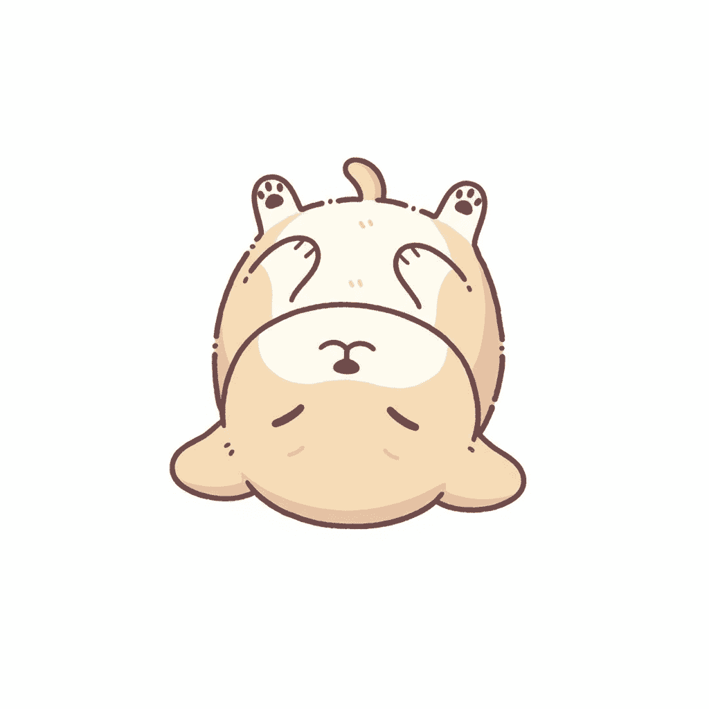 Dog Sleeping Upside Down - easy cartoon drawing idea