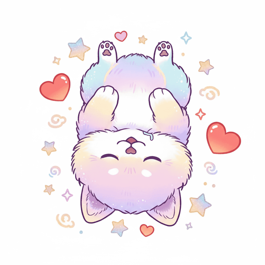 Dog Sleeping Upside Down - hard cartoon drawing idea