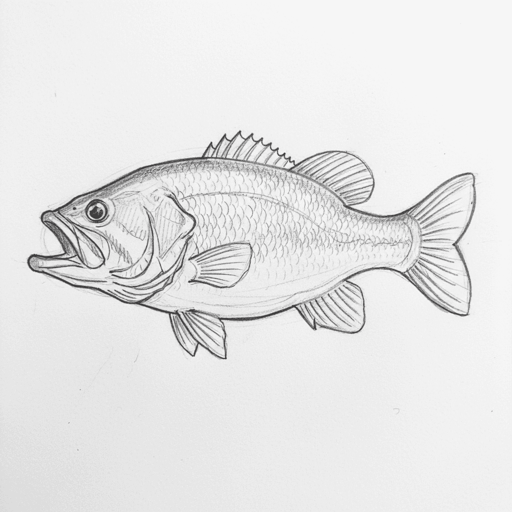 Fish - medium sketch drawing idea