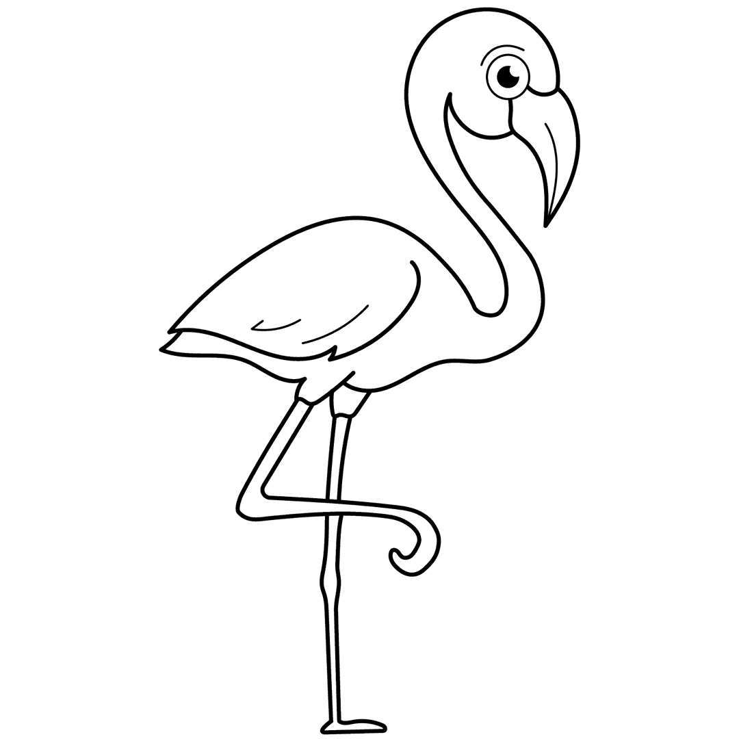 Flamingo - medium line-art drawing idea