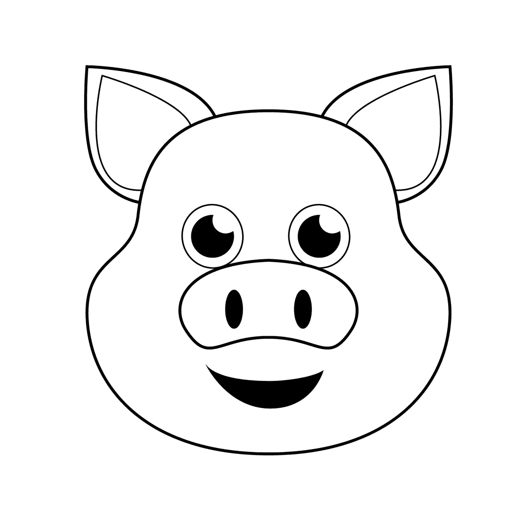 Pig - easy line-art drawing idea