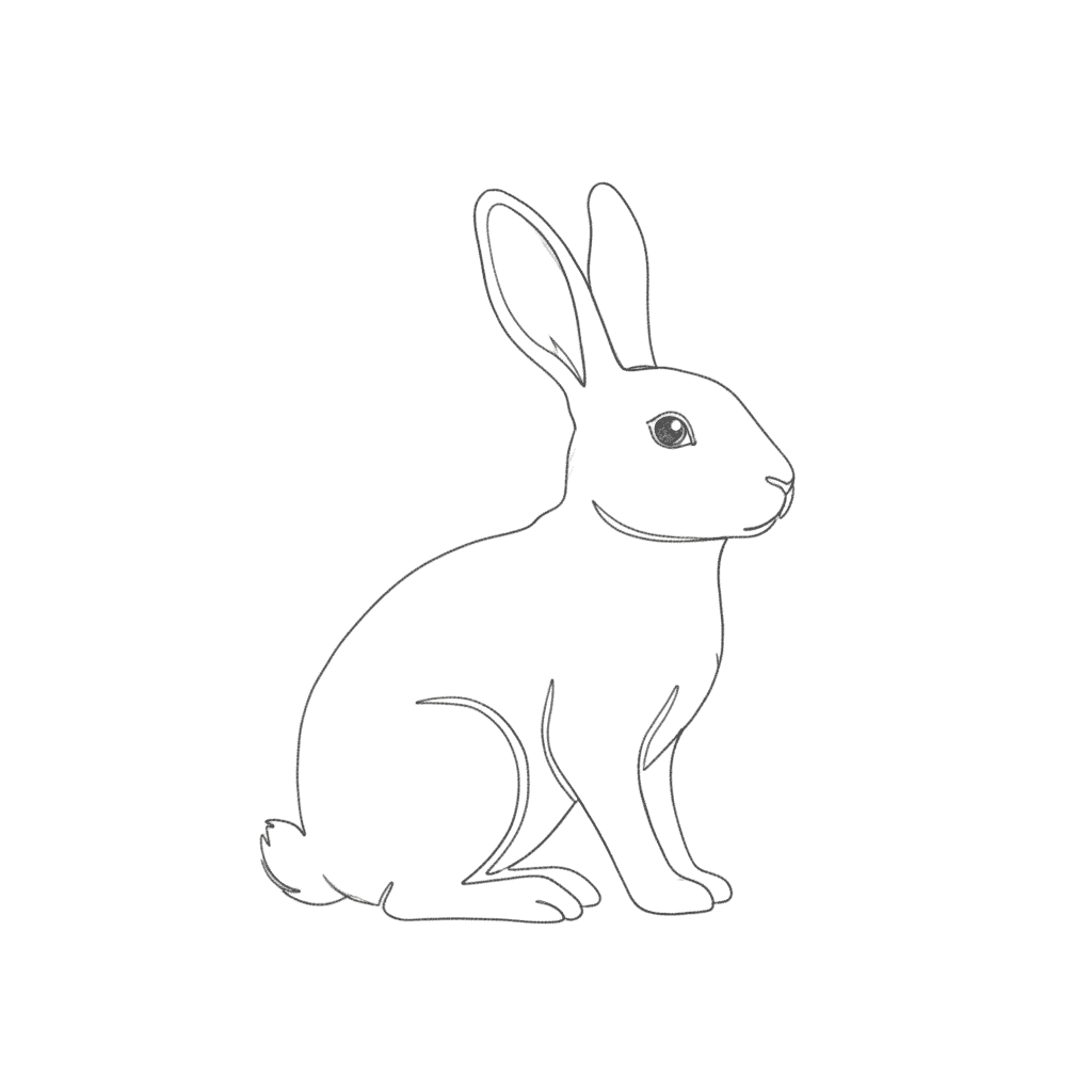Rabbit - easy sketch drawing idea