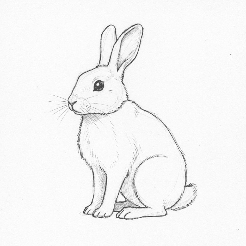 Rabbit - medium sketch drawing idea