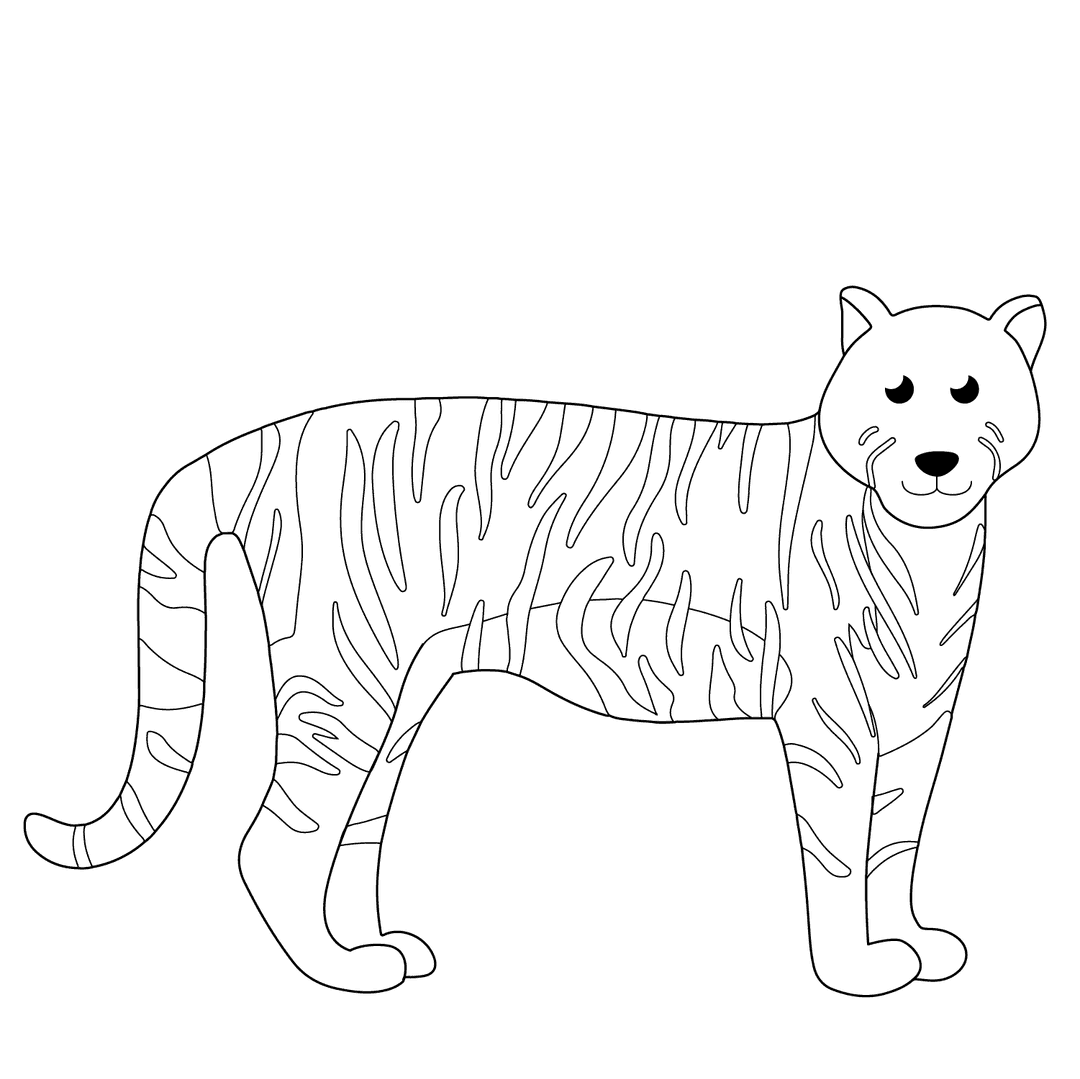 Tiger - hard line-art drawing idea