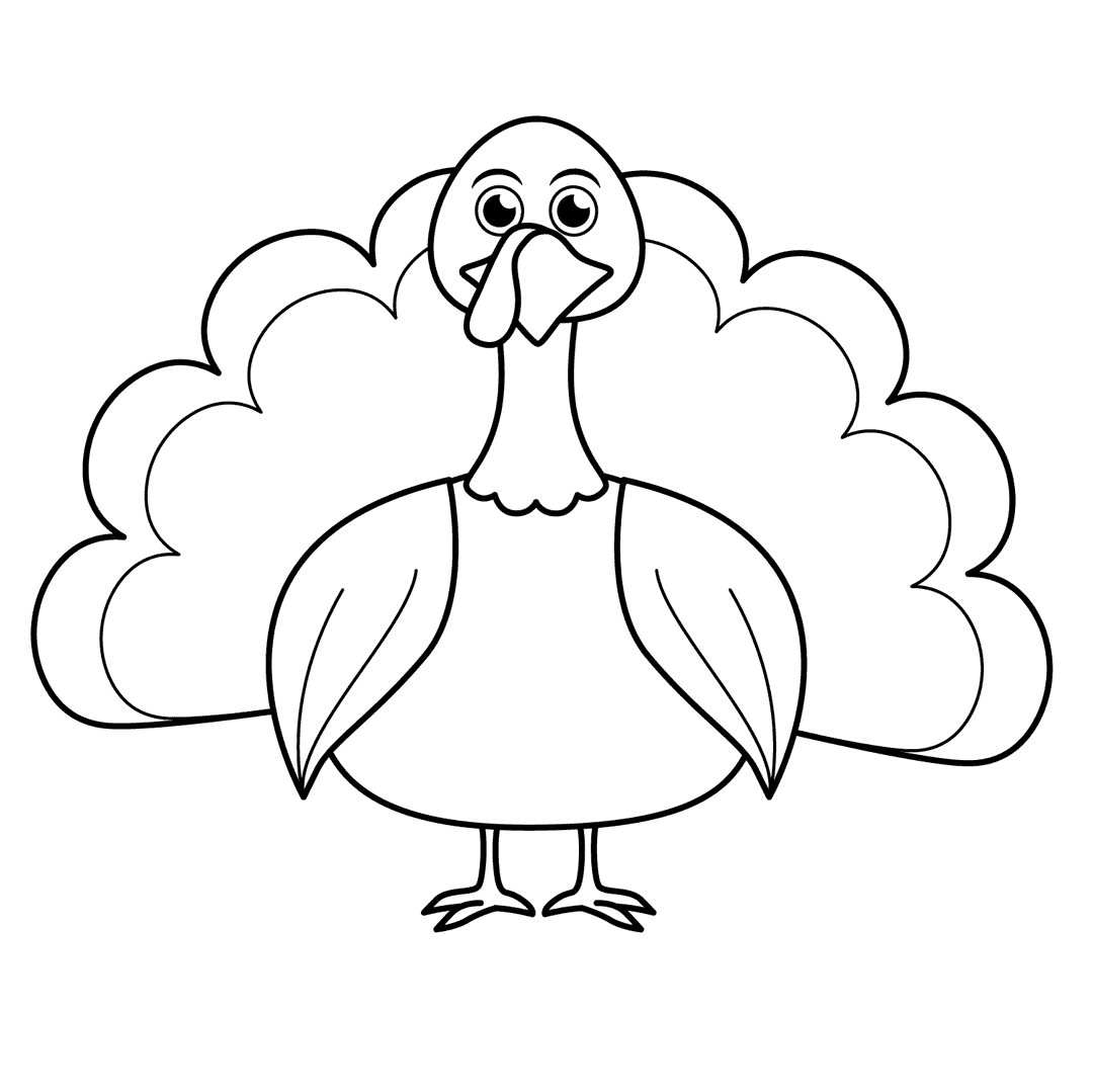 Turkey - medium line-art drawing idea