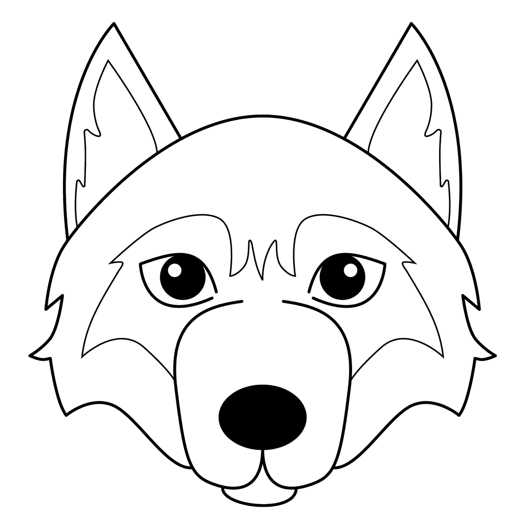 Wolf - medium line-art drawing idea