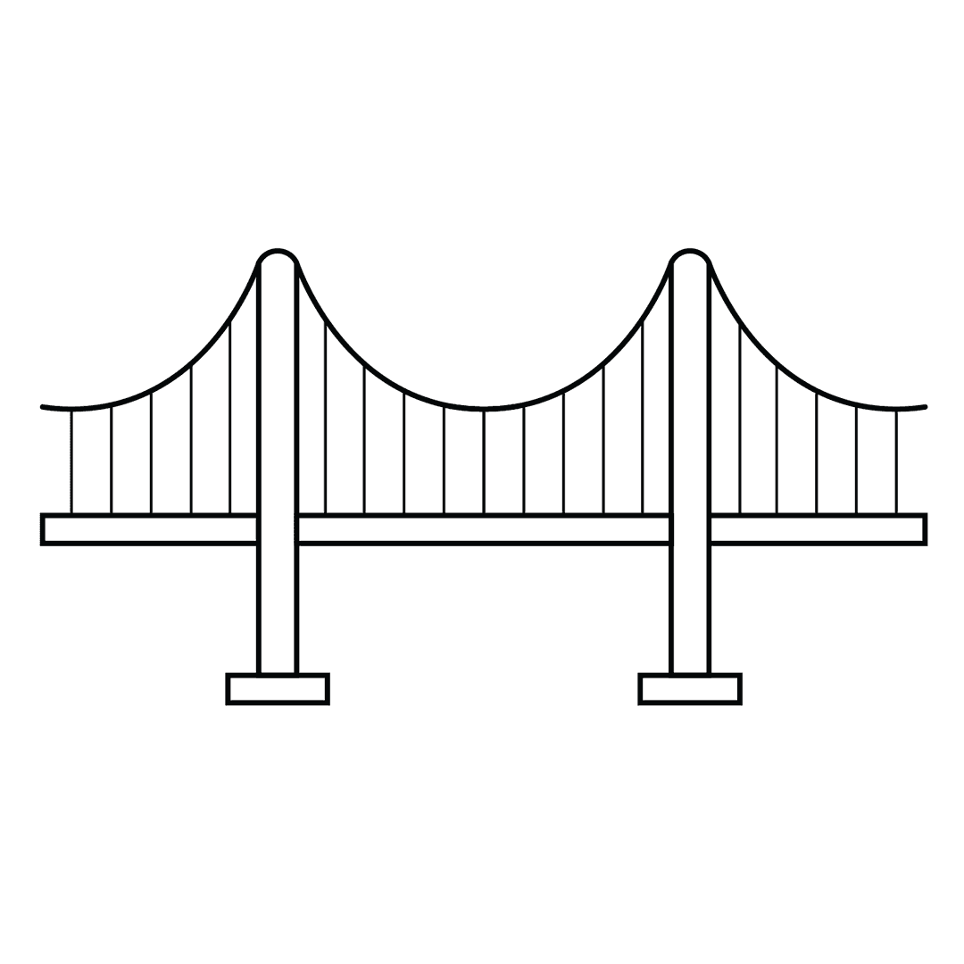 Bridge - medium line-art drawing idea