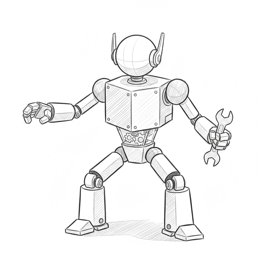 Robot - medium sketch drawing idea