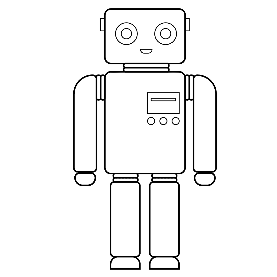 Robot - medium line-art drawing idea