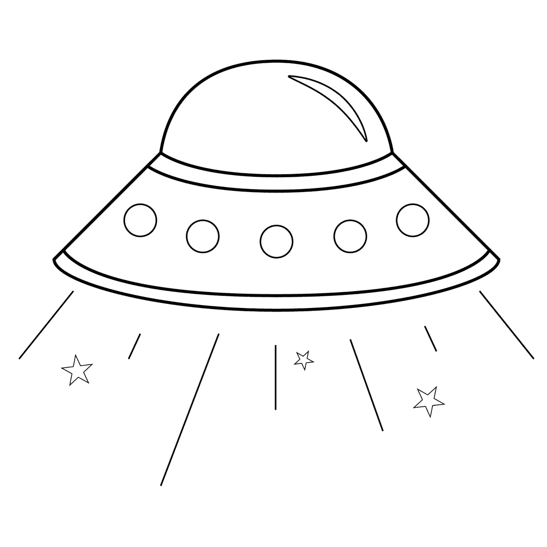 UFO - easy line-art drawing idea
