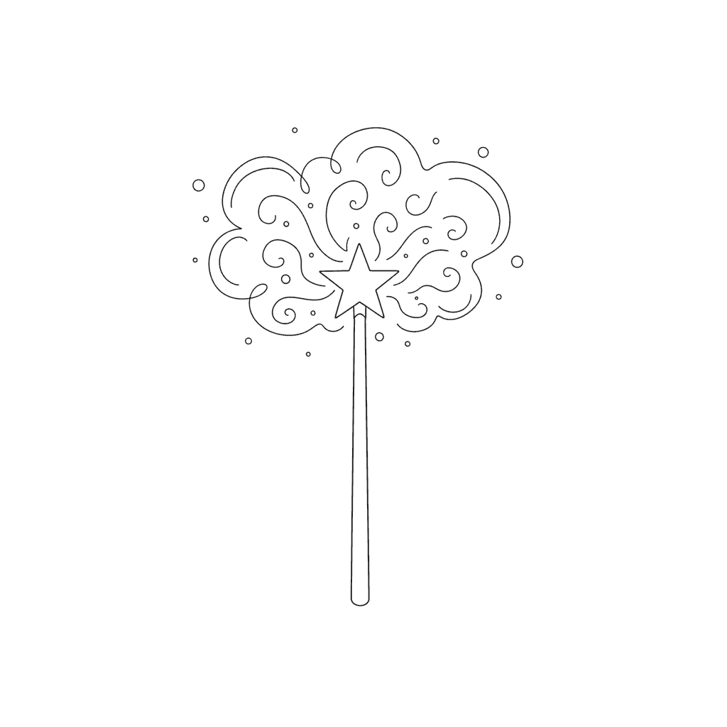 Wand Glowing Emitting Stardust - easy sketch drawing idea