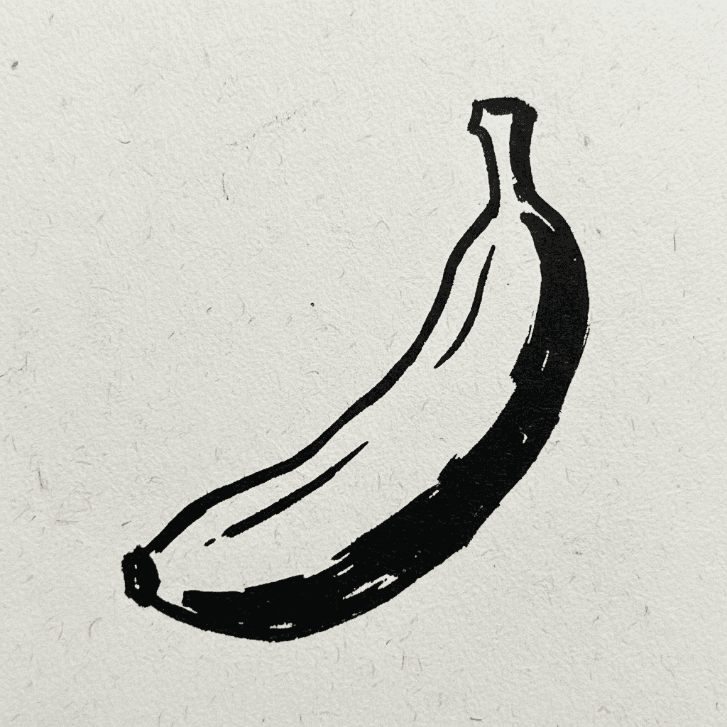 Banana with Marker Pen - easy marker drawing idea