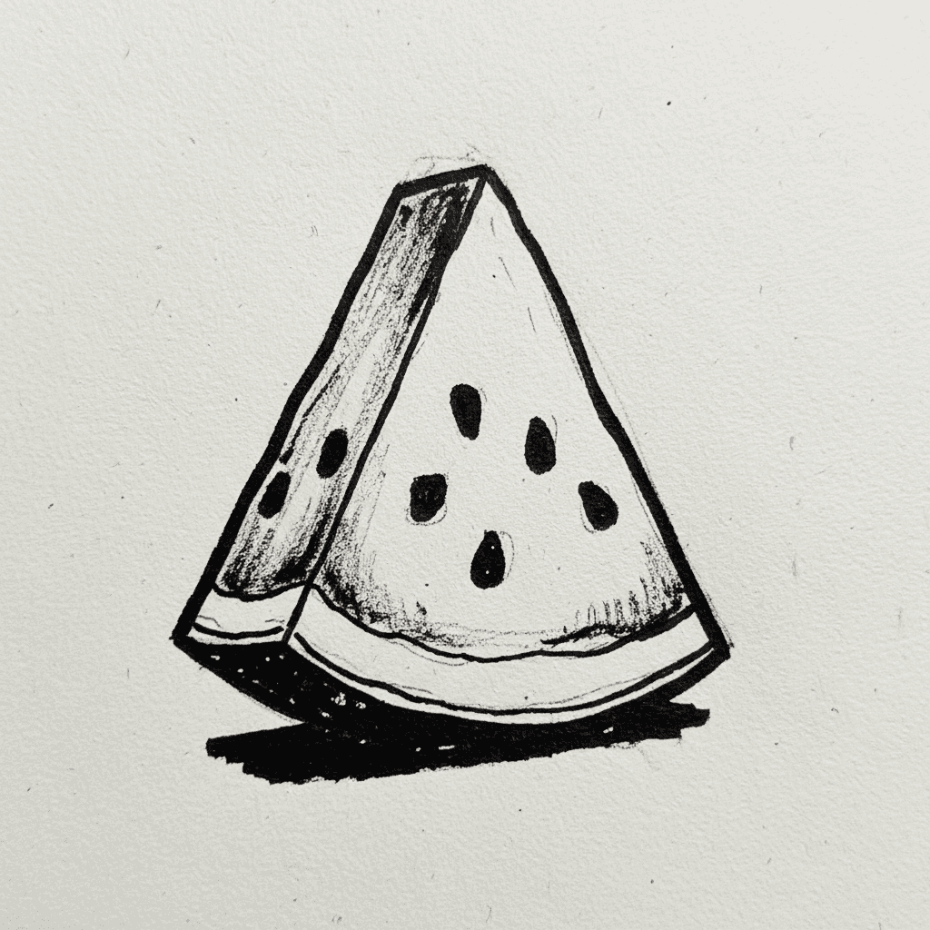 Watermelon Slice - easy marker drawing idea