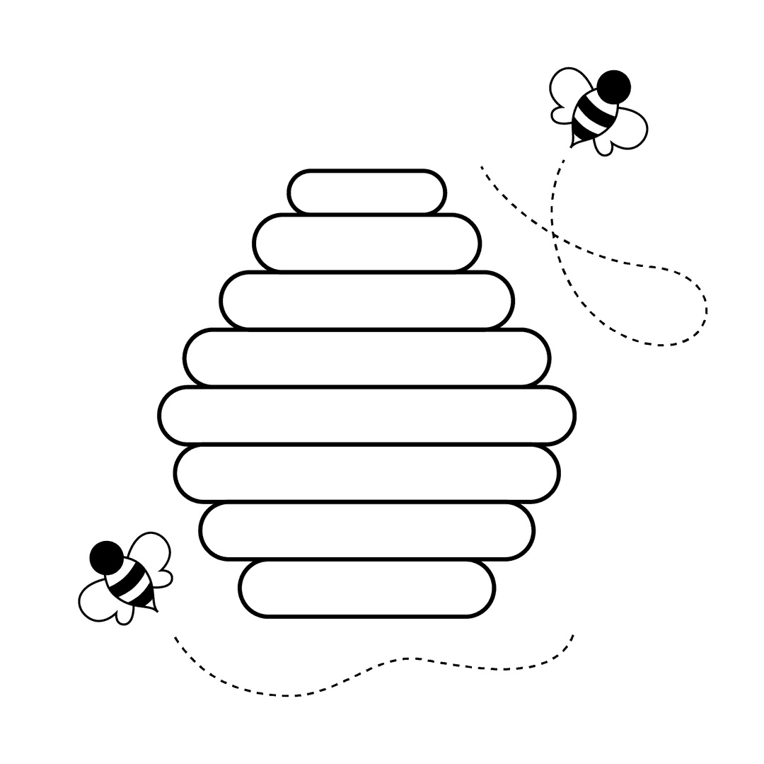 Beehive - medium line-art drawing idea