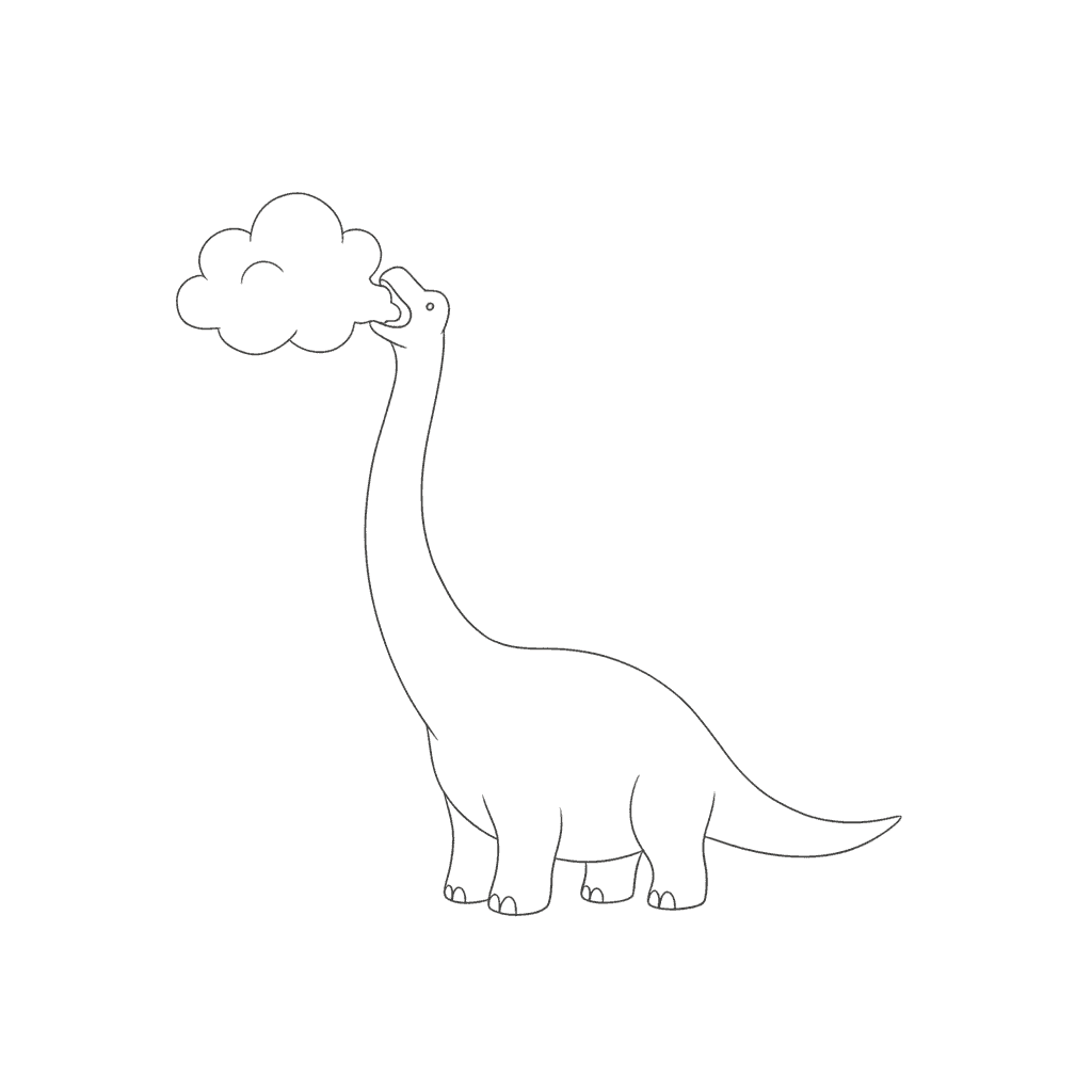 Bronto Eating Cloud - easy sketch drawing idea