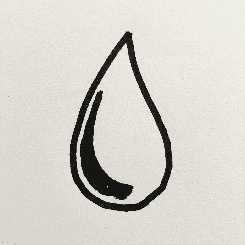Raindrop with Marker Pen - easy marker drawing idea