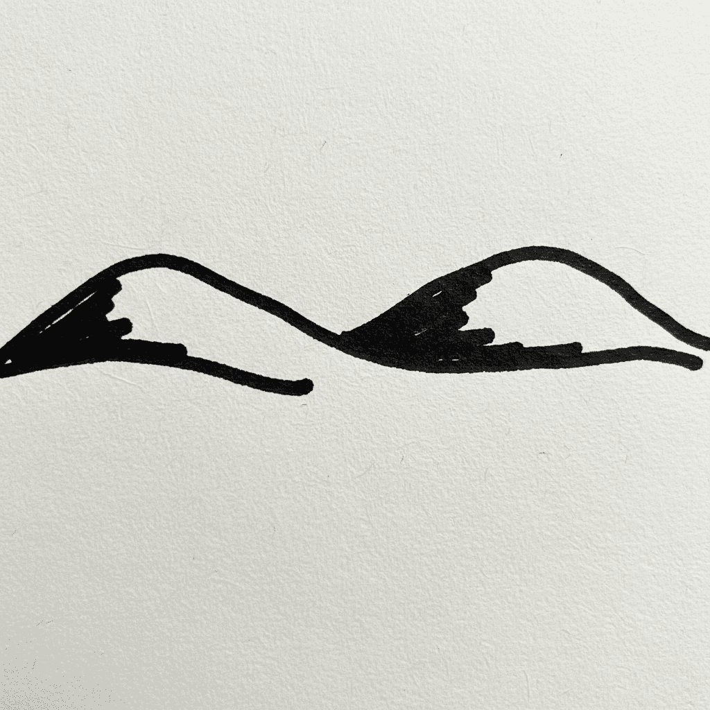 Rolling Hills with Marker Pen - easy marker drawing idea