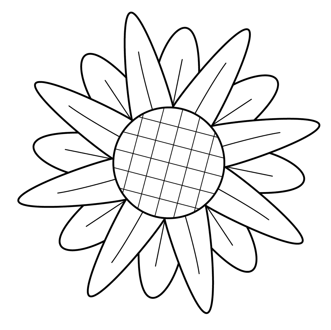 Sunflower - medium line-art drawing idea