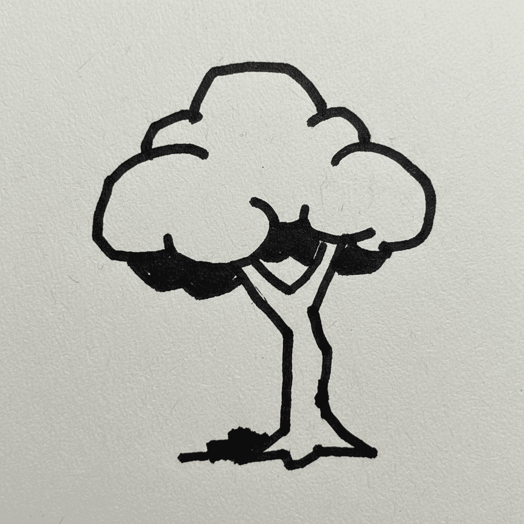 Tree with Marker Pen - easy marker drawing idea