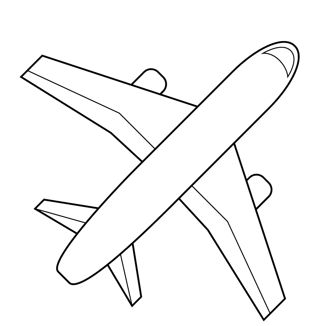 Airplane - medium line-art drawing idea