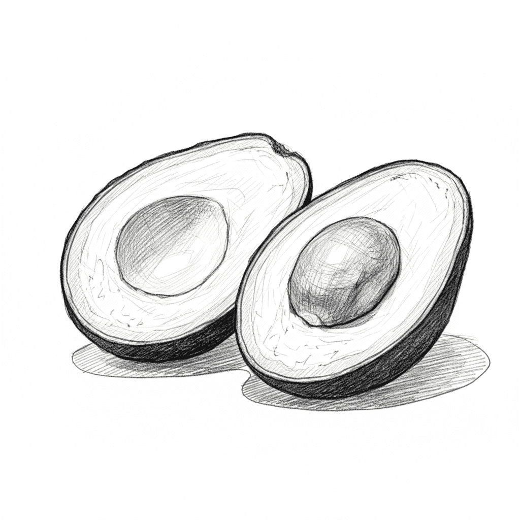 Avocado - medium sketch drawing idea