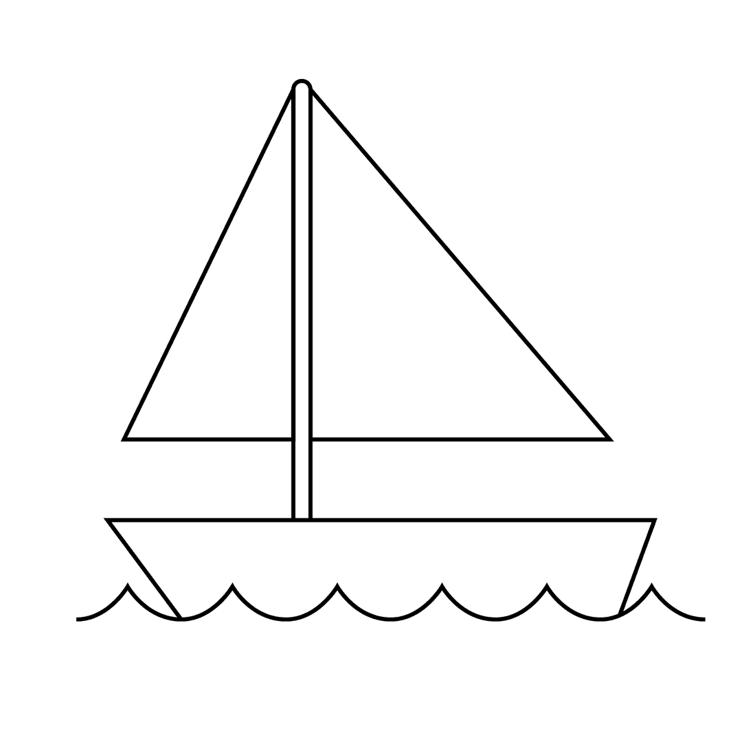 Boat - easy line-art drawing idea