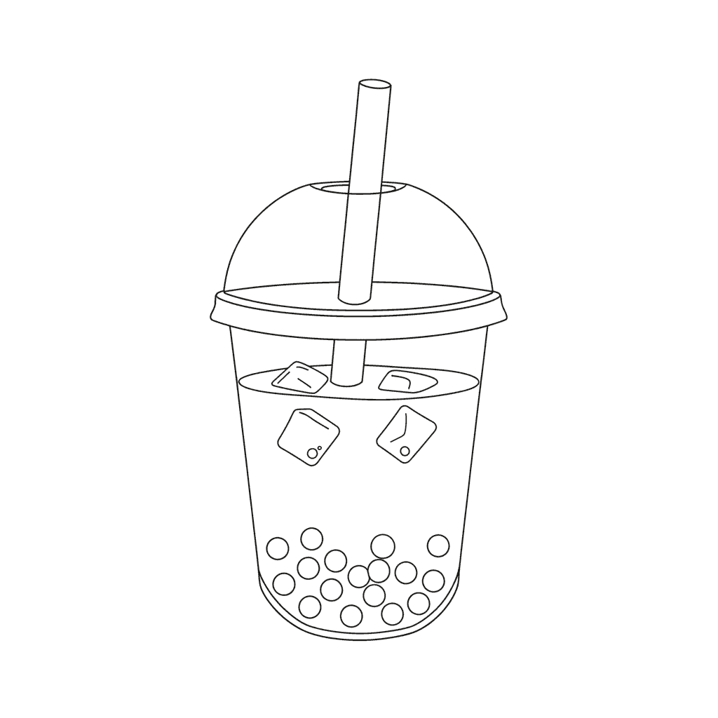Boba Tea - easy sketch drawing idea