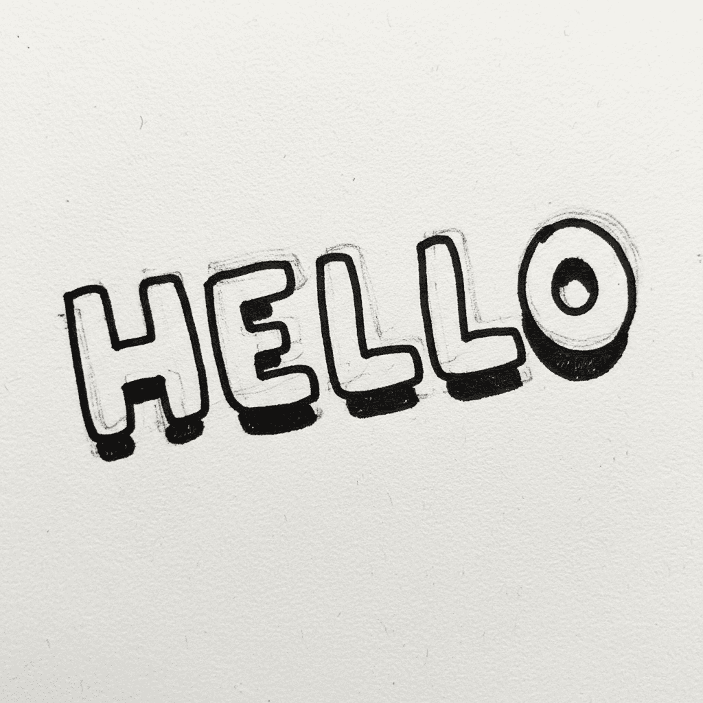 Bubble Letters with Marker Pen - easy sketch drawing idea