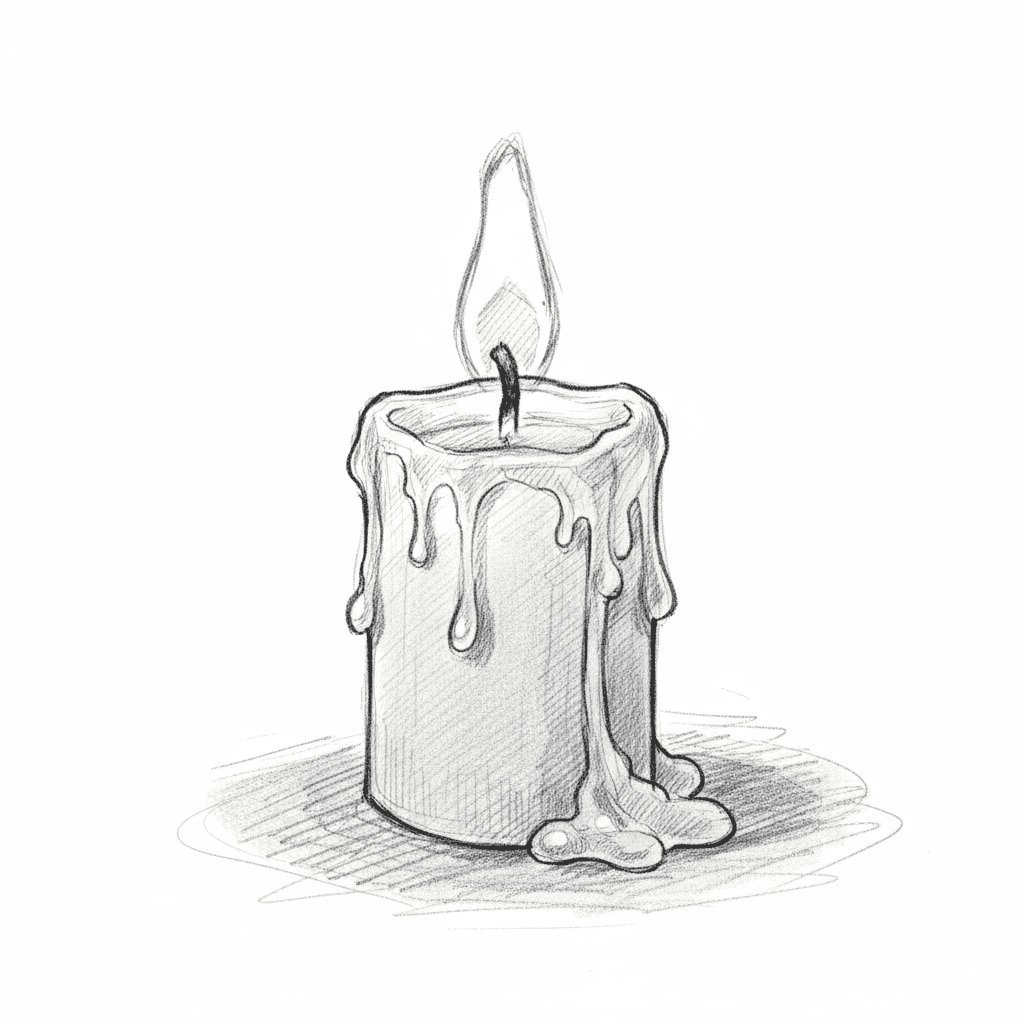 Candle - medium sketch drawing idea