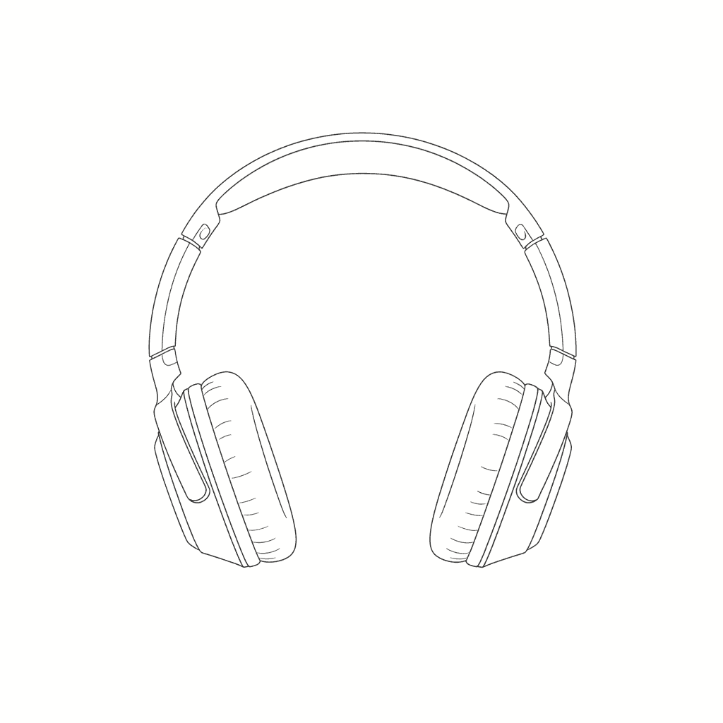 Headphones - easy sketch drawing idea