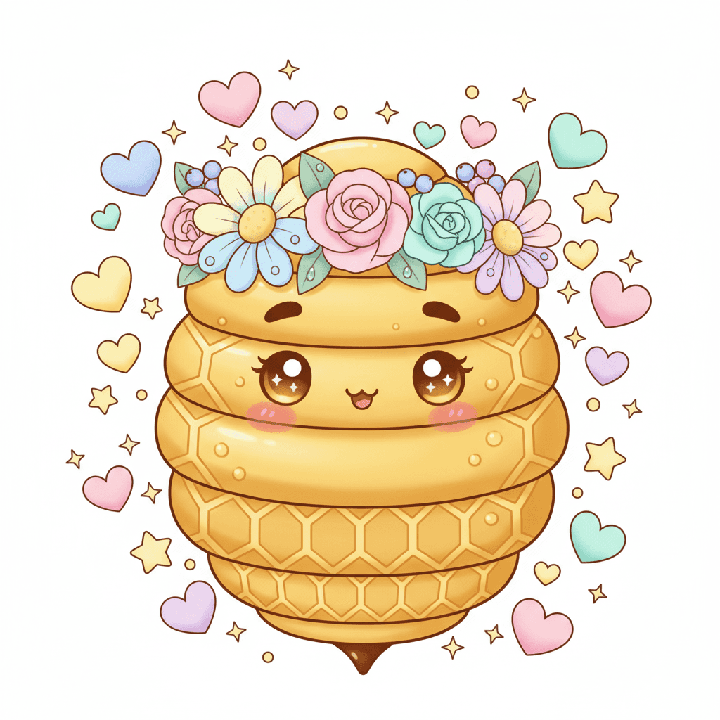 Hive Wearing A Flower Crown - hard cartoon drawing idea
