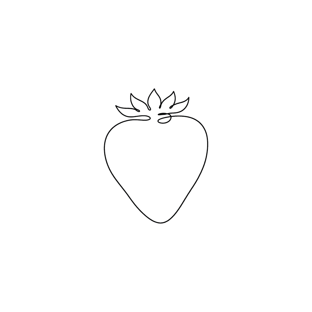 Minimalist Strawberry - easy minimalist drawing idea