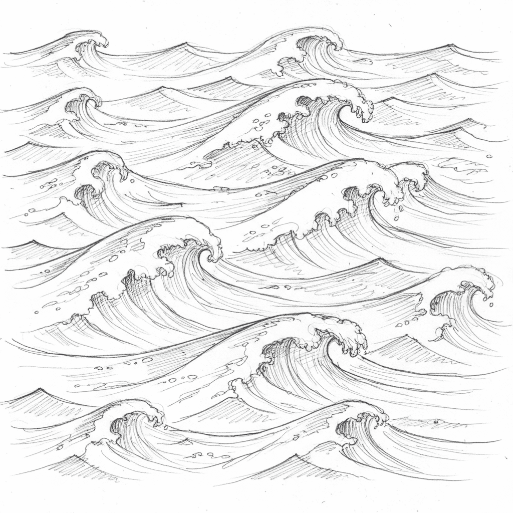 Wave Pattern - medium sketch drawing idea
