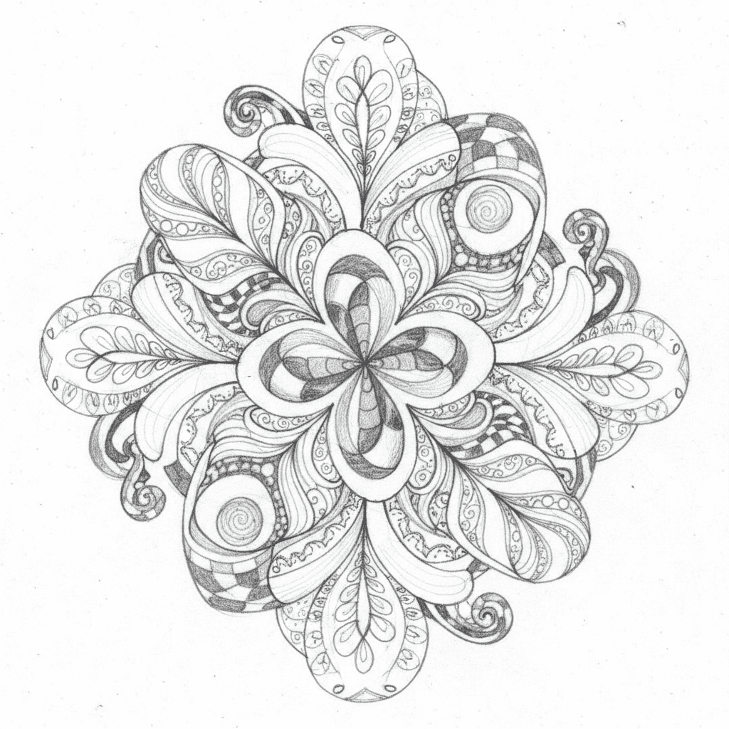 Zentangle - medium sketch drawing idea