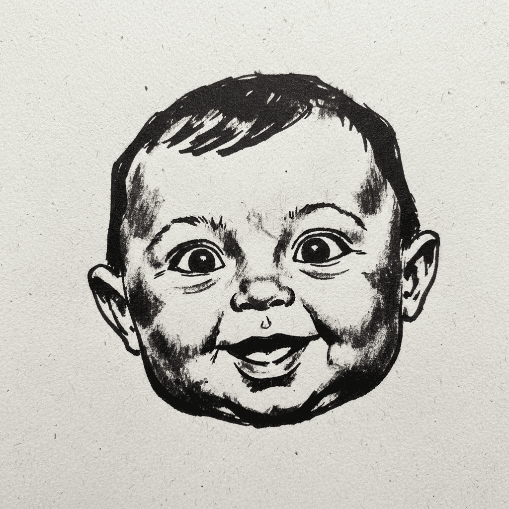 Baby Face - easy marker drawing idea