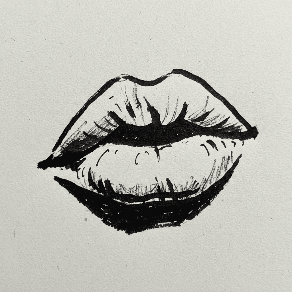 Lips - easy marker drawing idea