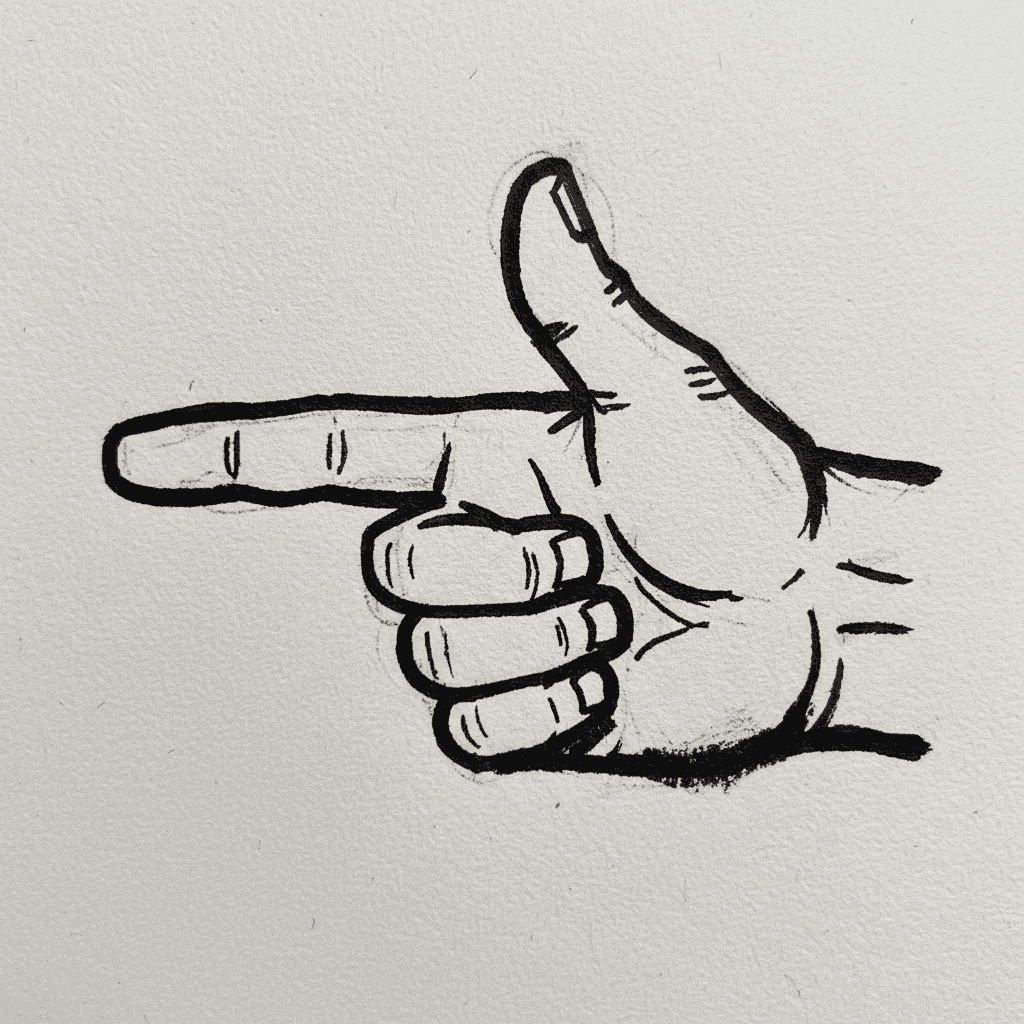 Pointing Finger - easy marker drawing idea