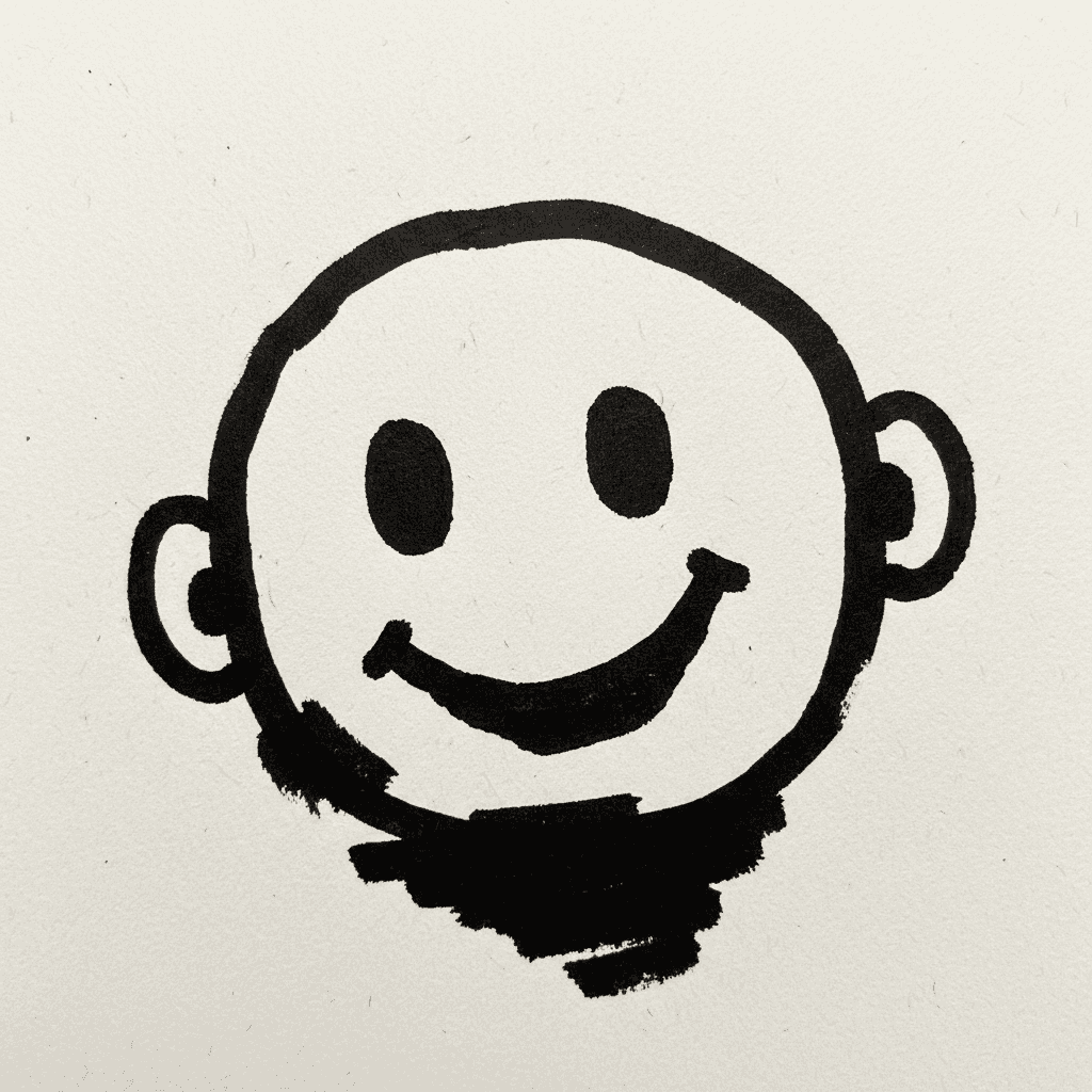 Smiling Face - easy marker drawing idea