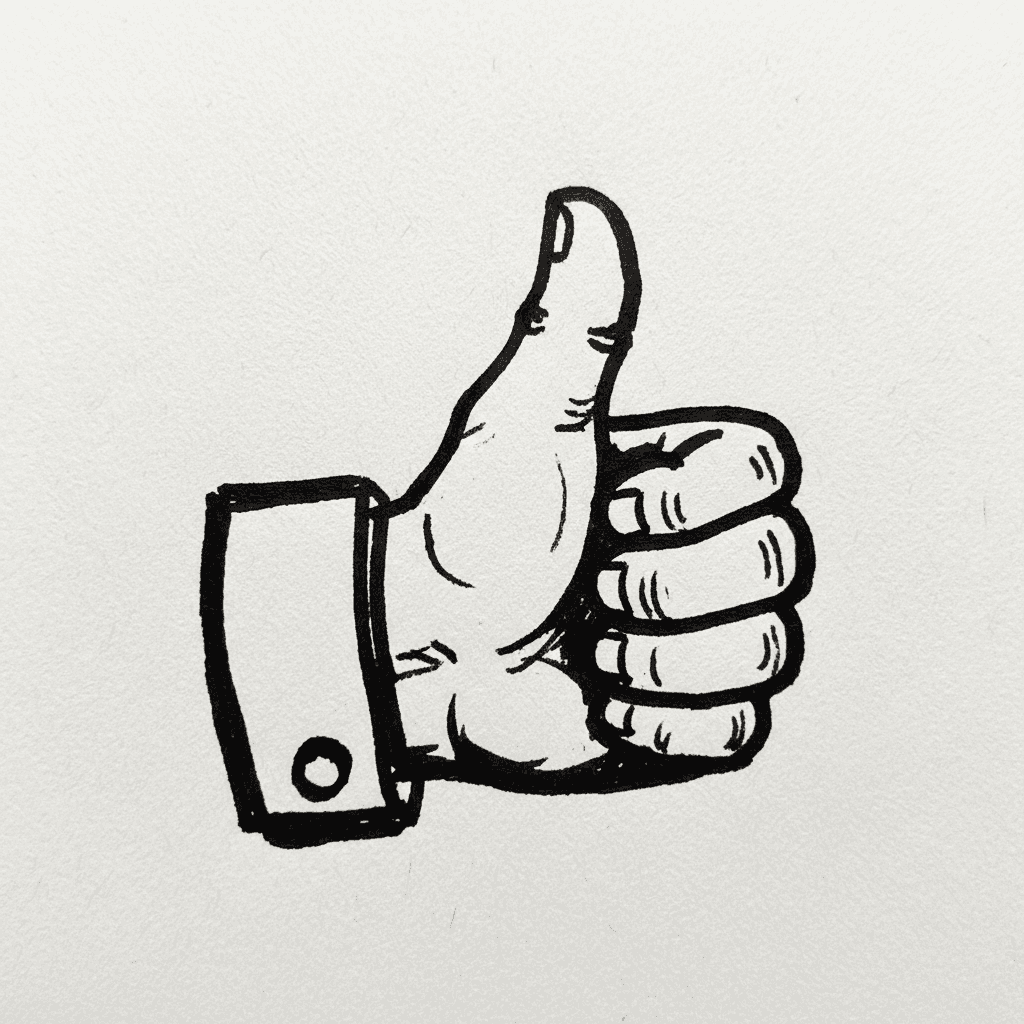 Thumbs Up - easy marker drawing idea