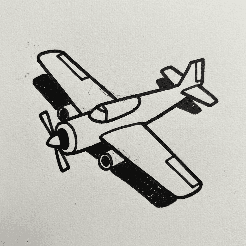 Airplane - easy marker drawing idea