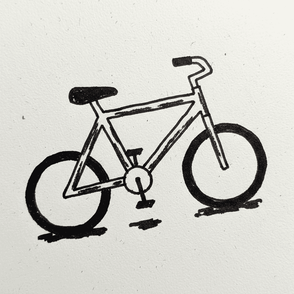 Bicycle - easy marker drawing idea